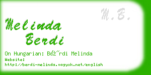 melinda berdi business card